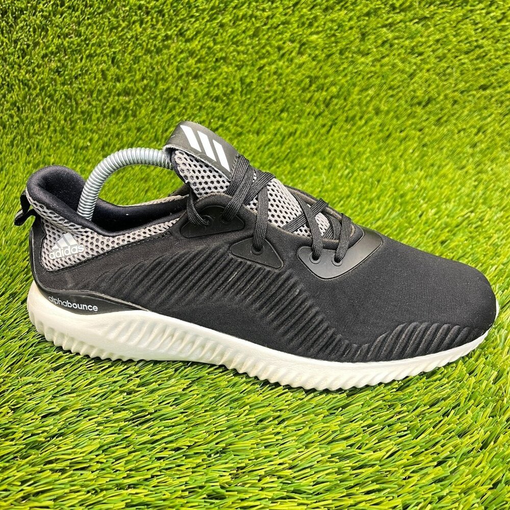Adidas AlphaBounce Mens Size 7 Black White Walking Basketball Shoes Sneakers